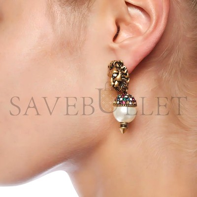 GUCCI LION HEAD EARRINGS 580603 GUCCI LION HEAD EARRINGS 580603